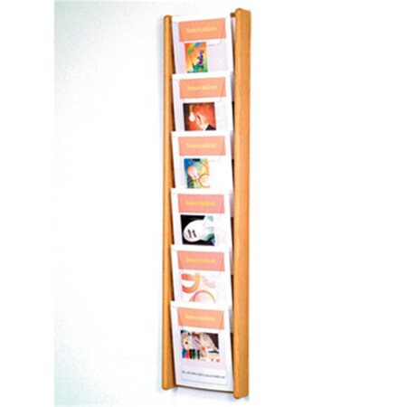 Wooden Mallet Stance 6 Pocket Wall Display in Light Oak - 6H WO599283